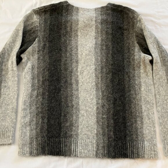 Mode of One Men's Long Sleeve Relaxed Fit Stripe Cardigan Bright White Size L - Picture 3 of 7